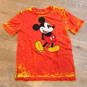 Disney Orange and Yellow vintage look Tie-Dye Mickey Mouse Tee